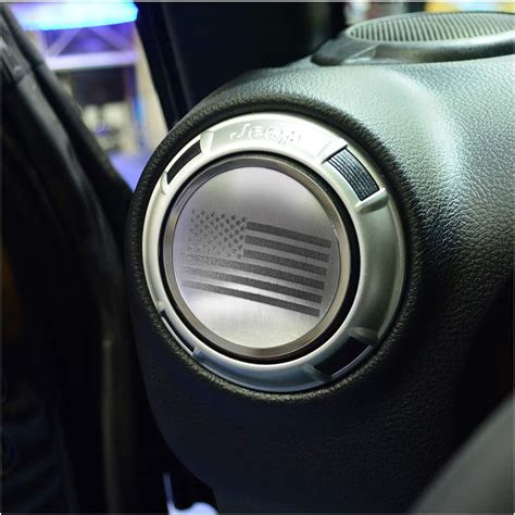 Buy Jeep Air Conditioning Vent Trim Covers 4Pc, Etched Stainless Steel ...