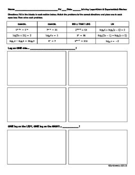 Solving Exponential and Logarithmic Functions 的图像结果