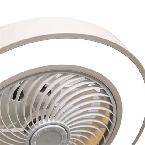 Oukaning 22-in Modern Macaron Round Grey with Abs Blades Color-changing ...
