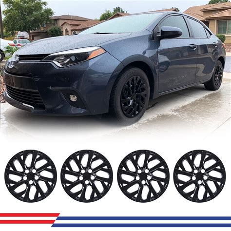 16" Snap On Hub caps Black Lacquer Wheel Rims Cover For 2009-2025 TOYOTA COROLLA | eBay
