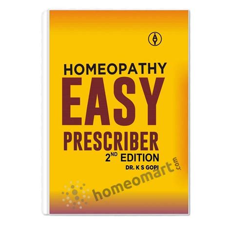 Homeopathy Easy Prescriber by Dr. K.S. Gopi - Essential Guide for ...