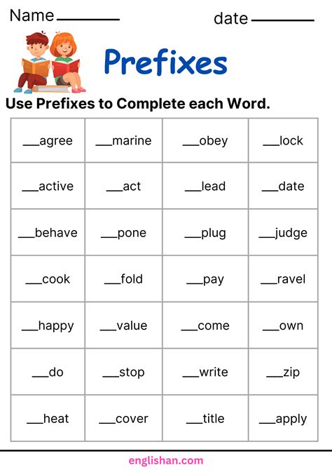 Prefix and Suffix Worksheets and Exercises • Englishan