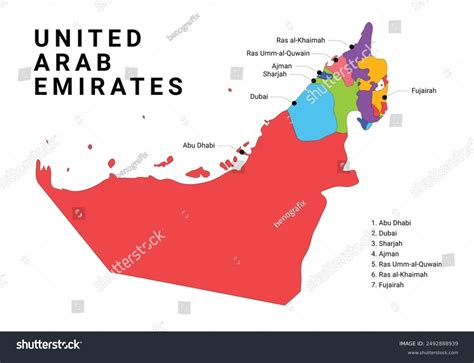 United Arab Emirates Vector Map High Stock Vector (Royalty Free ...