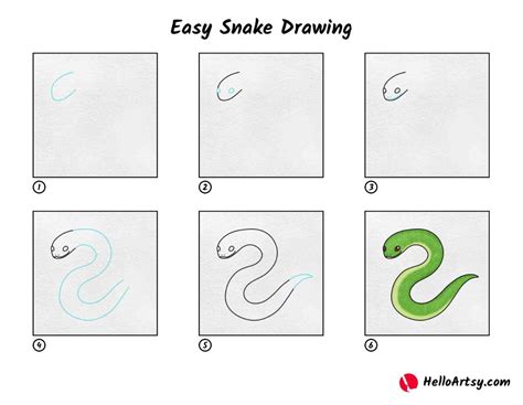 Easy Snake Drawing - HelloArtsy