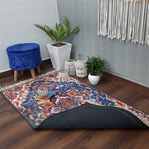 Avioni Washable Luxury Carpets -Ethnic Collection/ Blue Rug / Multiple ...