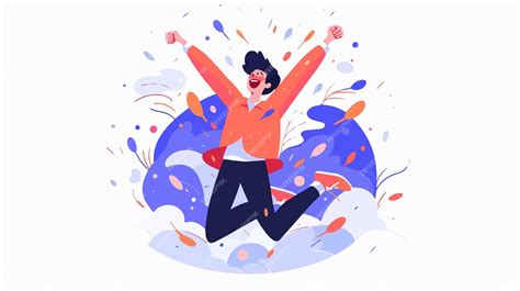 Premium Vector | A cartoon of a woman jumping in the snow with colorful fish swimming around her
