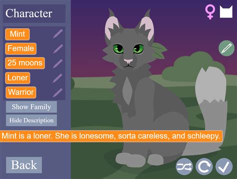 Warrior Cats Creator Game by IcyTea