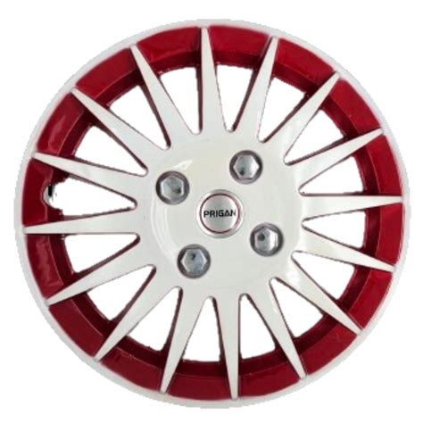 PRIGAN CAMRY WHITE RED WHEEL COVER (Set of 4) AVAILABLE IN 12,13,14,15 ...