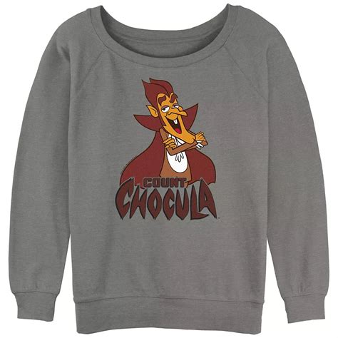 Juniors' Count Chocula Logo Slouchy Terry Graphic Pullover