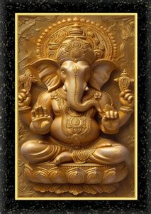 SL GIFTS Lord Ganesha wood wall photo frame|| 10x14 inches black frame ...
