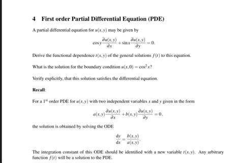 Image result for First-order partial differential equation First-order PDE Examples