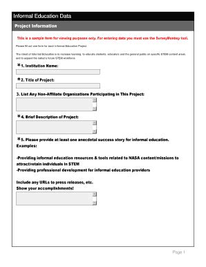 Fillable Online casgc ucsd Page 1 Page 1 Informal Education Data This ...