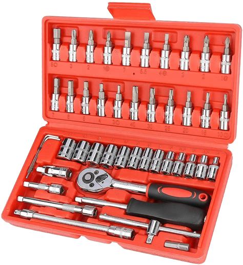 Zaptec 46 Piece 1/4" Socket Set Goti Pana with Ratchet Wrench For Car ...