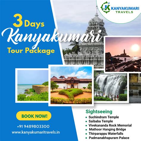 9489803300 | 3 Days Kanyakumari Tour Package - Kanyakumari Travels