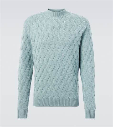 Wool and cashmere sweater in blue - Allude | Mytheresa