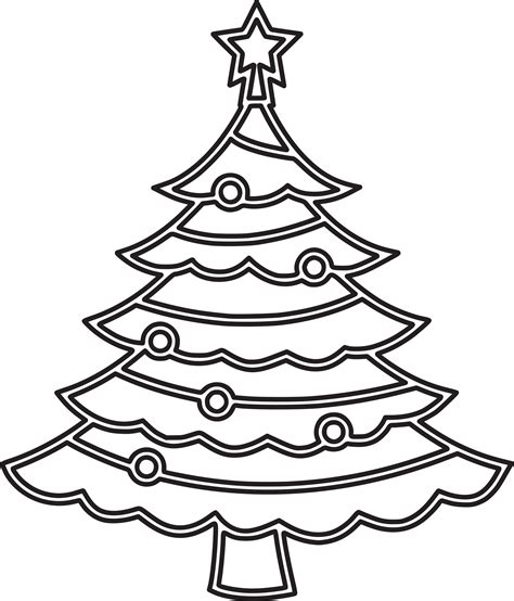 Clipart - Christmas tree 6 (outline)