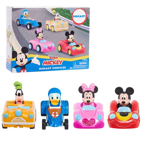 Buy Mickey Mouse Diecast Vehicle 4-Piece Set, Packaging Styles May Vary ...