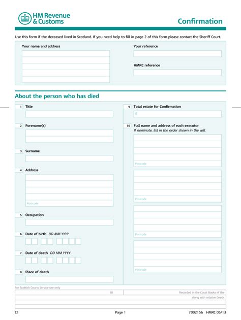 2013 UK HMRC Form C1 Confirmation Fill Online, Printable, Fillable ...