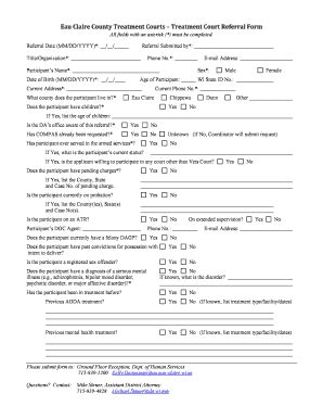 Fillable Online Eau Claire County Treatment Courts Treatment Court ...