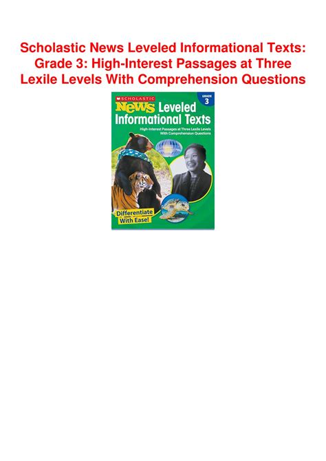 PPT - PDF/READ Scholastic News Leveled Informational Texts: Grade 3 ...