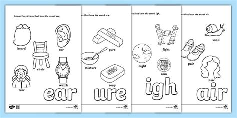Phase 3 Trigraph Colouring Sheets Pack | Beginning Trigraphs