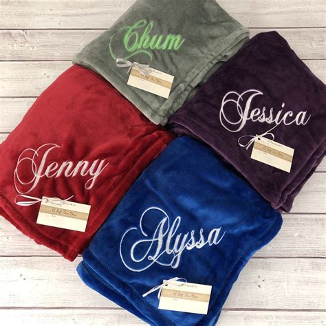 Personalized Custom Soft Blanket With SCRIPT Name 8 Colors to Choose ...