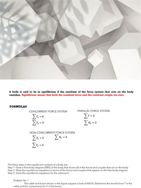 Image result for Equilibrium Non-Concurrent Force Systems Sample Problems