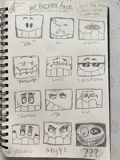 Mr Puzzles! | Drawing face expressions, Sketch book, Puzzle man