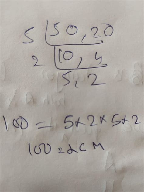 lcm of 50 and 20 using factor tree - Brainly.in