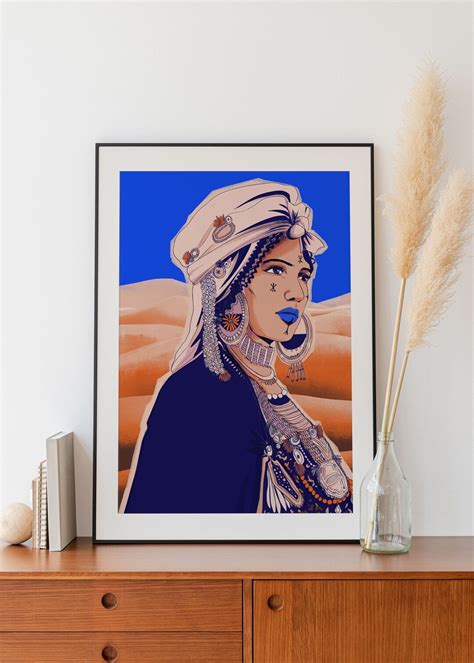 Buy Amazigh Woman Printable Art PNG File for Download Berber Poster ...
