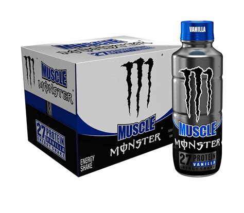 Muscle Monster Vanilla Energy Shake, Protein + Energy Drink, 15 ounce ...