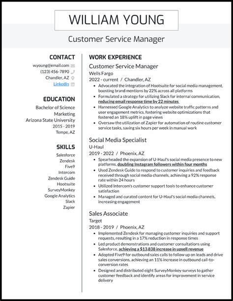 Image result for Service Manager Resume Examples
