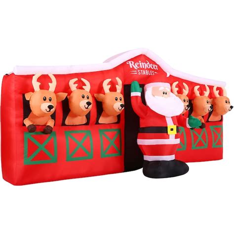 Fraser Hill Farm 9.85-ft Lighted Santa Christmas Inflatable ...