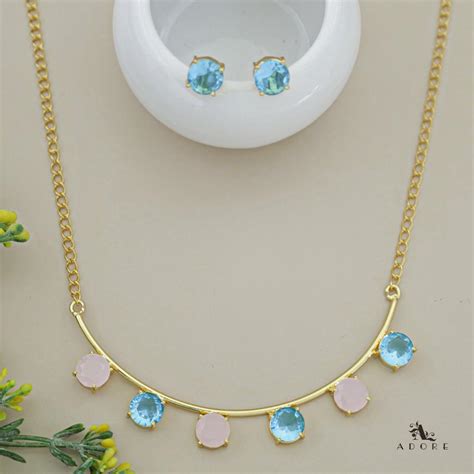 Mejuri Glossy 6 Stone Moon Neckpiece With Stud – Adore By Priyanka