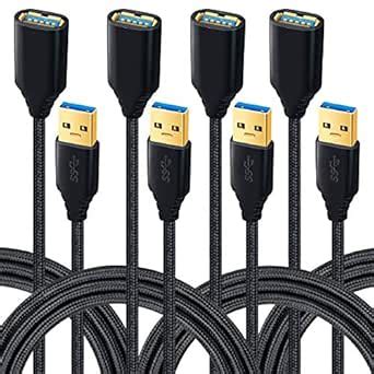Besgoods USB 3.0 Extension Cable, 4Pack [6ft] USB A Male to Female ...