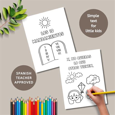 10 Commandments in Spanish Printable Coloring Pages for Preschoolers ...