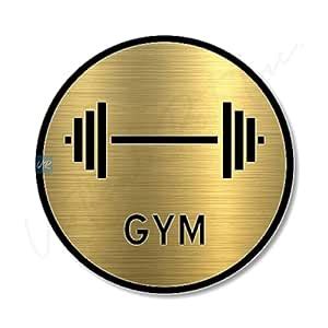 Vertical Root Inc® Premium Brush Gold Finish Acrylic Gym Sign Easy to ...
