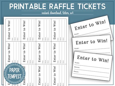 Free free printable raffle ticket maker, Download Free free printable ...