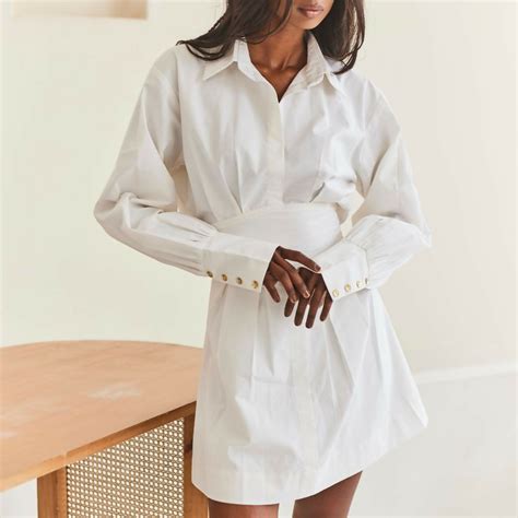 White Short Shirt Dress | Upcycled Dress – REFASH