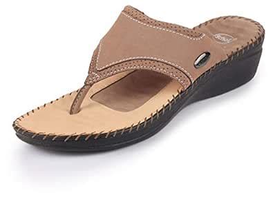 Dr. Scholl's Women's 674-8729-37 Beige Slip On Leather Thong Slippers ...