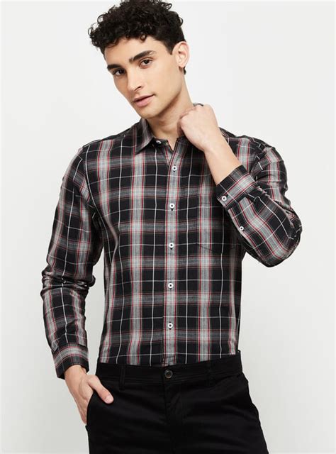 Buy Men Checkered Spread Collar Shirt Online at just Rs. 1049.0 ...