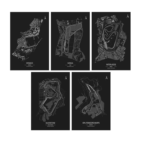 F1 circuits Poster Set of 5 – Frameo Store