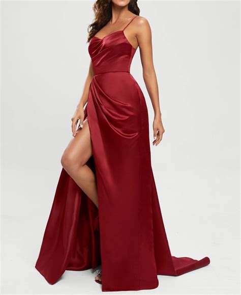 Buy | A-line | Floor-length Satin Prom Dress