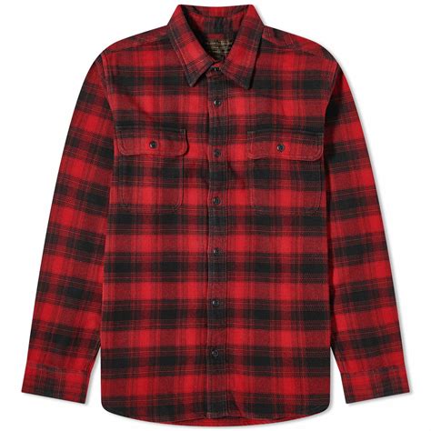Filson Men's Vintage Flannel Work Shirt in Red Oak Ombre Filson
