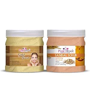 Buy Pink Root Sandal Scrub 500gm with Gold Scrub 500gm Online at Low ...