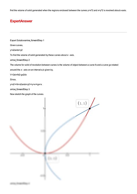 SOLUTION: Solution for find the volume of solid generated when the ...