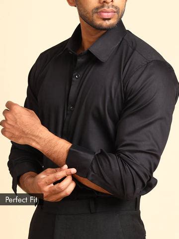 Relaxed Fit Satin Stretch Shirt : Black – Prespies