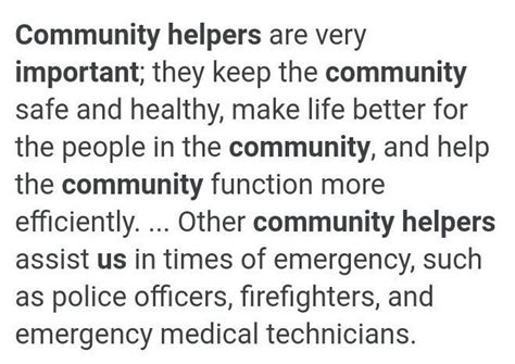 Why are the community helpers important to us - Brainly.in
