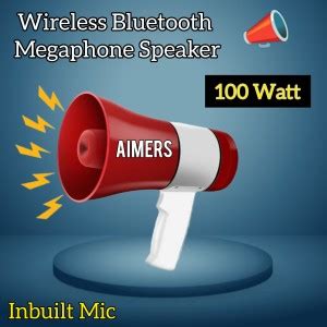 AIMERS Megaphone Loud Speaker Trumpets Recording Speaker Horn with USB ...
