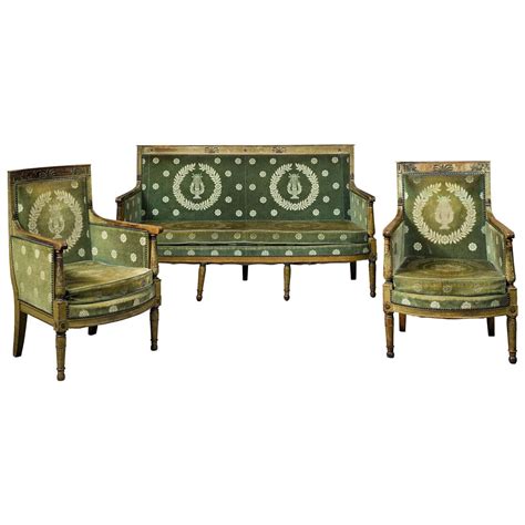 French 19th Century Empire Three-Piece Seating Group For Sale at 1stDibs